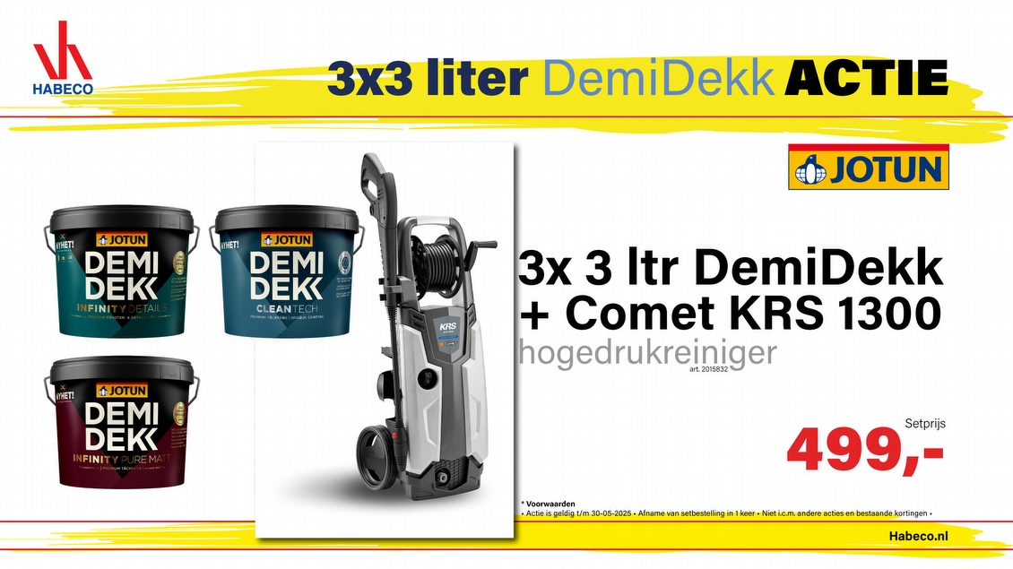 3x 3 liter DEMIDEKK mét hogedrukreiniger