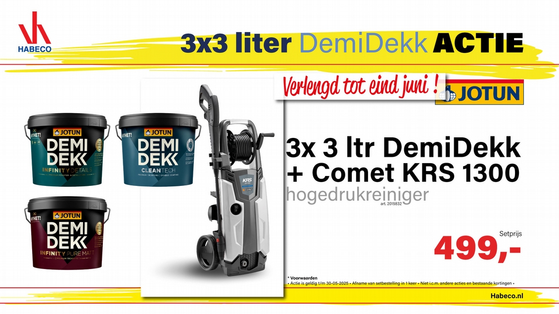 3x 3 liter DEMIDEKK mét hogedrukreiniger