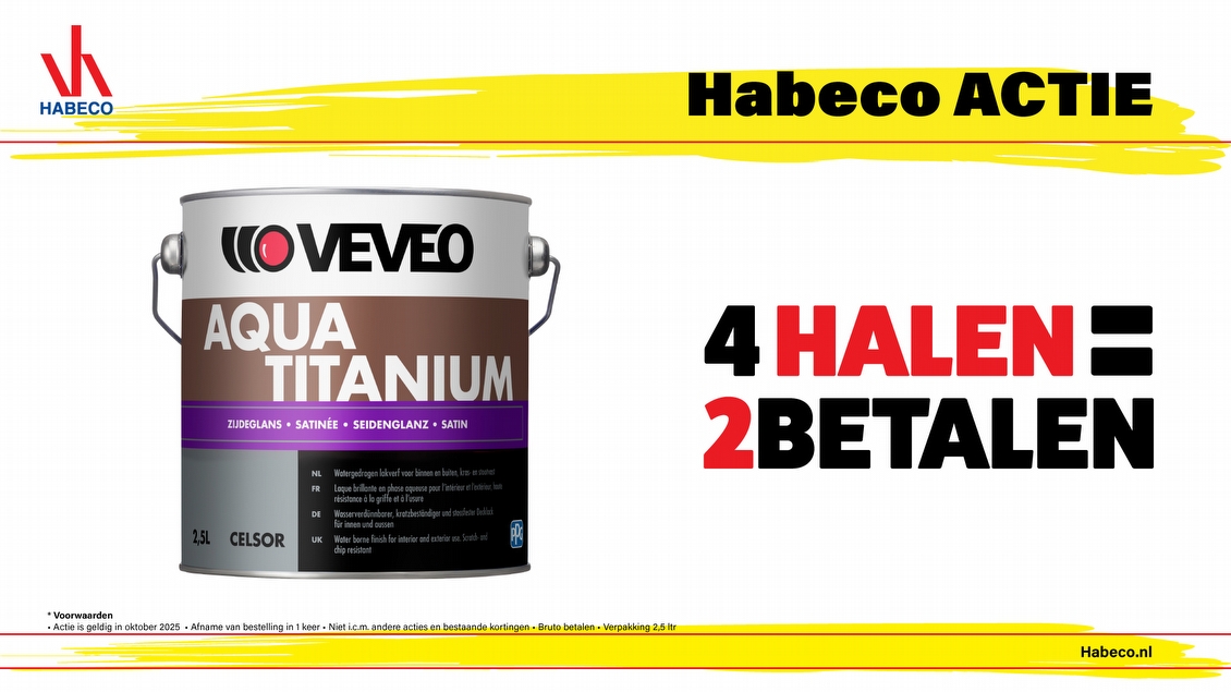 Veveo Aqua Titanium 4 halen = 2 betalen