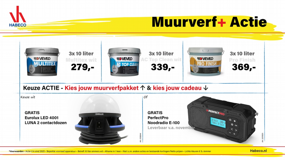 Keuze actie: Muurverf + Cadeau