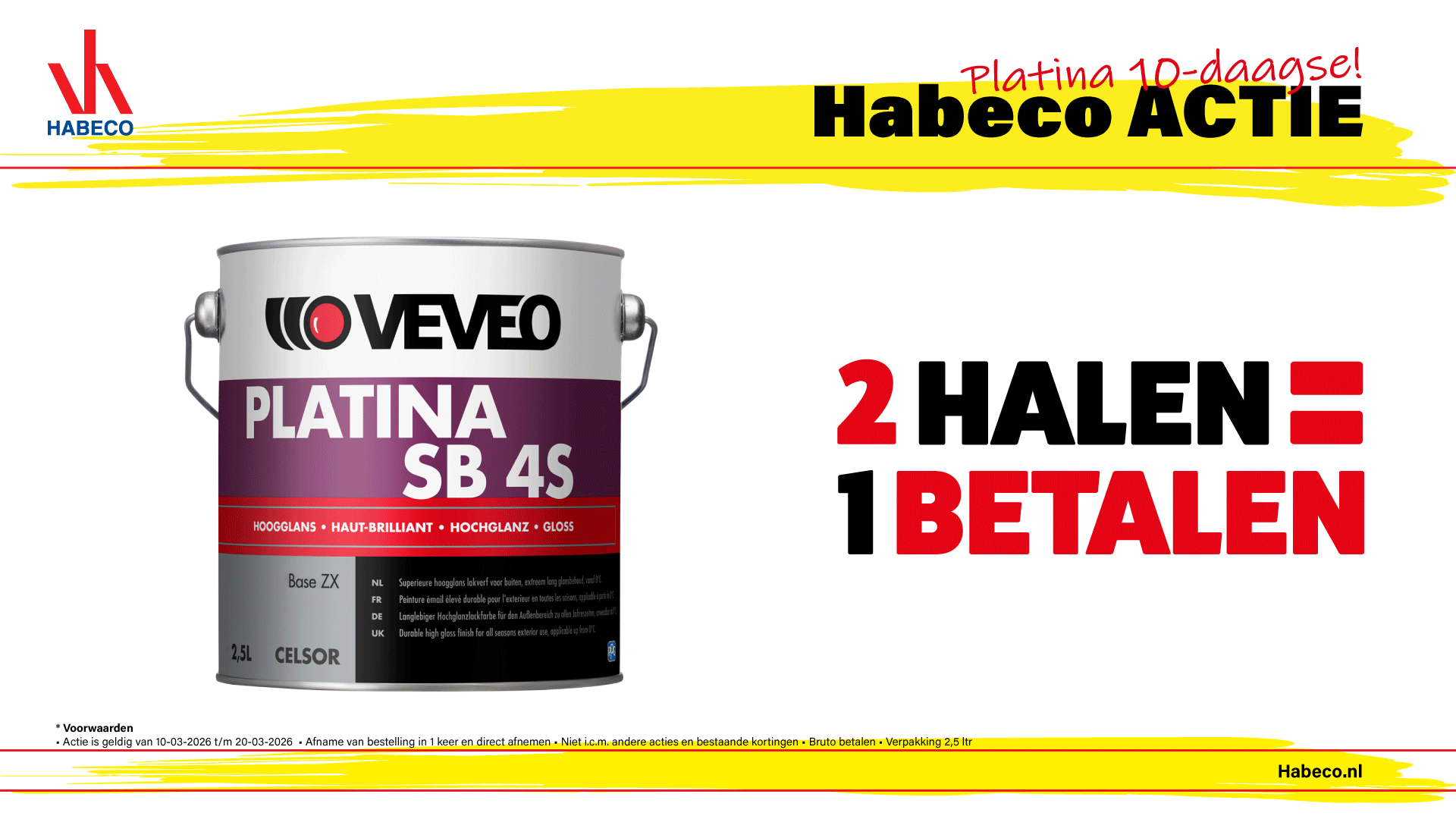 Platina SB 4S HG | 2 halen → 1 betalen