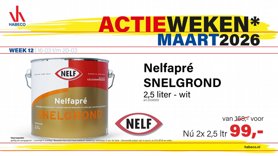 Actieweek 12 | Nelfapré Snelgrond